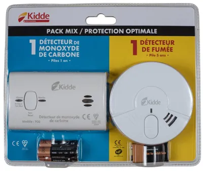 Image de Détecteur de fumee + Détecteur de monoxyde pack kidde