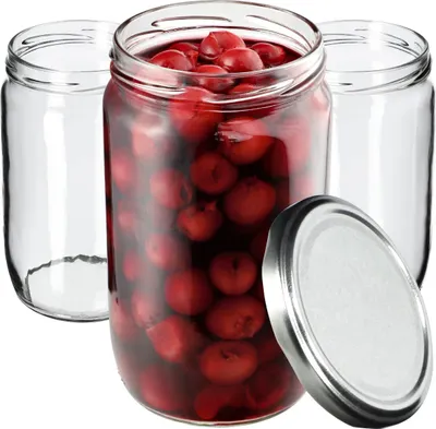 Produktbild von KADAX Einmachgläser mit Deckel "Niva", Marmeladengläser, Einweckgläser, 720 ml, Silber, 16 Stück