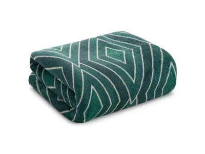 Image de Design 91 Couvre-lit en microfibre 150x200 geo 02 vert double face D91