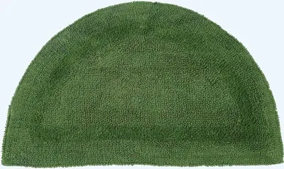 Produktbild von HOMESCAPES Halbrunde Badematte farngrün 50x80 cm aus 100% Baumwolle