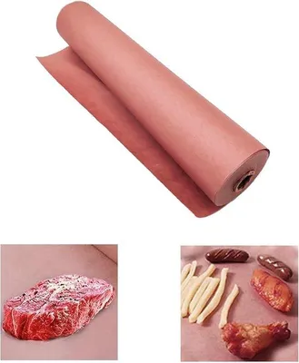 Produktbild von Butcher Paper Roze, Original Buttermilchpapier, Rolle, 42 cm x 15 m, ideal zum Grillen, Barbecue, Räuchern von Fleisch, Fisch und Wurst, feuchtigkeitsbeständig und
