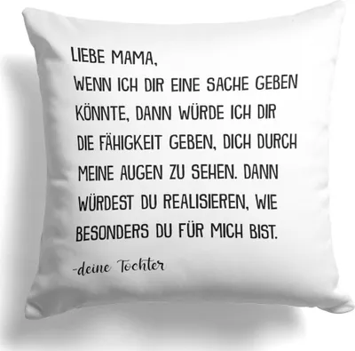 Produktbild von 22Feels Mama Geschenk von Tochter Mutter Kissen Muttertag Geburtstag Weihnachten Deko Frauen Dekoration  Wohnzimmer Schlafzimmer Couch