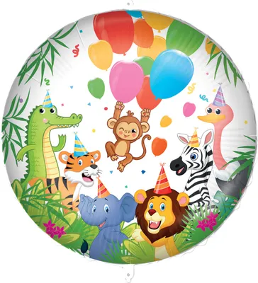Produktbild von 18"/Ø45cm Folienballon "Dschungeltiere"