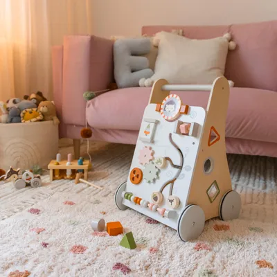 Produktbild von Bieco Lauflernwagen Holz natur - Baby Gehhilfe - Laufwagen Holz - Baby Lauflernhilfe Holz Lauflernwagen Lauflernhilfe Baby - Lernlaufwagen Holz Lauflernwagen Motorik Holz - Wooden Walker Baby