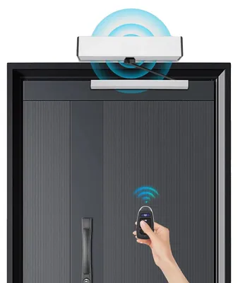 Imagen del producto de Apertura automática de puertas, velocidad ajustable, control remoto, color blanco