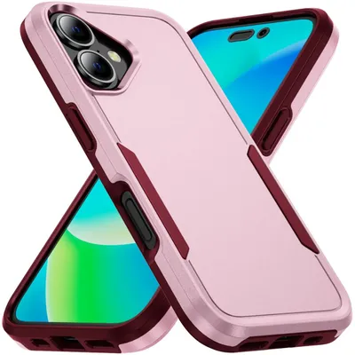 Produktbild von Mobigear Heavy Armor iPhone 16 Hülle Hardcase Backcover Stoßfest - Pink