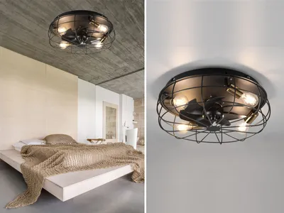 Image de TRIO Trio Trondheim -tuuletinvalaisin 48 cm, 4 x E27, mattamusta
