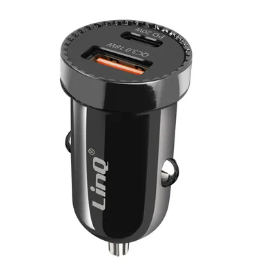 Immagine prodotto di LinQ, caricatore per accendisigari 38W Power Delivery + USB Quick Charge, nero