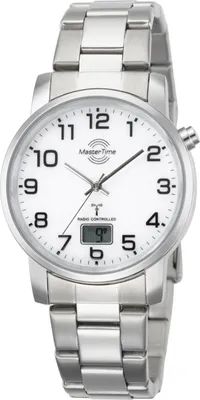 Produktbild von MasterTime Herren-Funkuhr MTGA-10300-12M, Edelstahlarmband, analog-digital