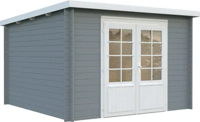 Produktbild von Gartenhaus Palmako Ella 8,7 m² 323 x 340 cm hellgrau-weiß
