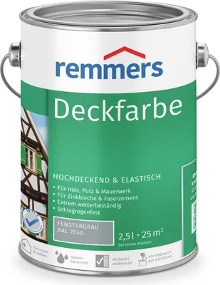 Produktbild von Remmers Deckfarbe fenstergrau (RAL 7040) 2,5 l, Holzlack