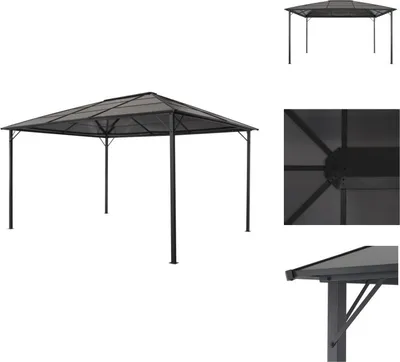 Obrázek produktu pro vidaXL Zahradní pavilon se střechou hliníkový 4×3×2,6 m černý - Pavilony a párty stany