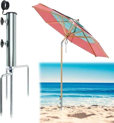 Produktbild von Famanu Parasolständer mit Erdspieß - abnehmbar, stabil, für Gartenparasol