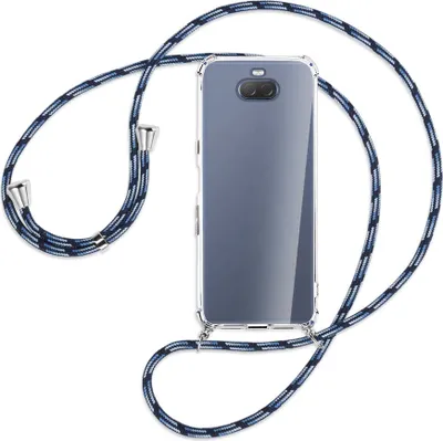 Produktbild von Handykette Backcover-Schutzhülle mit Band (Metall silberfarben) für Sony Xperia 10 - Blautöne