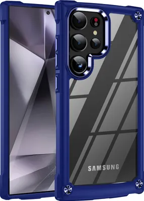 Image de Etui pour Samsung Galaxy S24 Ultra, étui hybride transparent PC TPU bumper et antichoc bleu