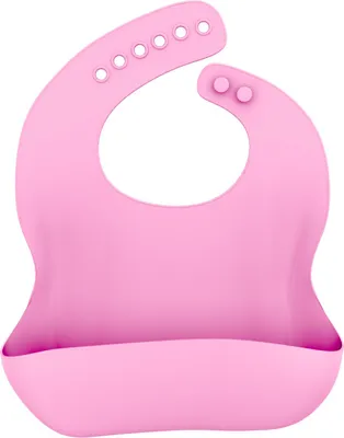 Produktbild von Intirilife Baby Lätzchen in ROSA aus Silikon mit Auffangschale BPA-frei spülmaschinenfest einfache Reinigung