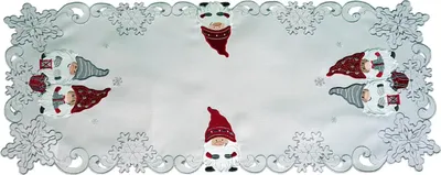 Produktbild von Tischläufer AMIRA Weihnachten Wichtel Polyester weiß 40 x 85 cm