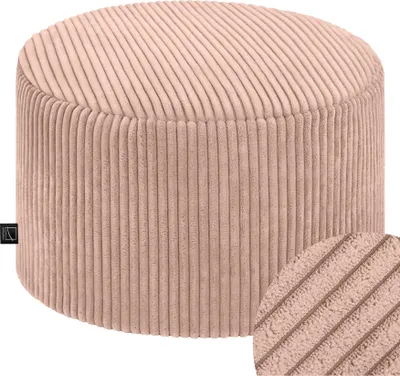 Produktbild von Domarex Sitzpouf rund Ø45x25 cm,Pouf Hocker Wohnzimmer & Schlafzimmer, Fußhocker modern, rutschfest, Komfortabel &  Poland, Rosa