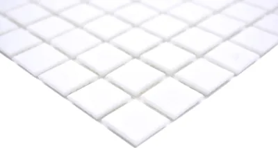 Produktbild von Handmuster Mosaikfliese Glasmosaik Classic Uni Glas uni weiß papierverklebt Poolmosaik Schwimmbadmosaik MOS200-A01_m