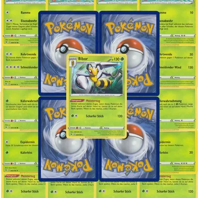 Produktbild von 20 verschiedene Pflanzen Pokemon Karten inkl. Holo Karte - Deutsch