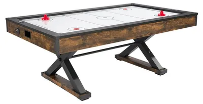 Image de Table de hockey sur air VEVOR (214 cm) avec 2 pousseurs & 2 palets & compteur de points électronique & pieds en X, table de jeu de hockey à air comprimé