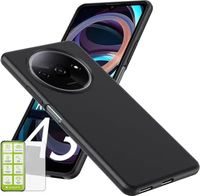 Obrázok produktu pre Silikónové puzdro pre Xiaomi Redmi A3 H9, sklenené puzdro na mobil, čierne puzdro, kryt