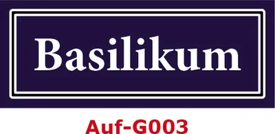 Produktbild von 2 Stück Gewürzaufkleber Basilikum 40x16mm Gewürzetiketten Sticker Lebensmittel (Auf-G003)