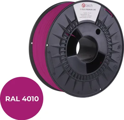 Productafbeelding van Tiskdraad (filament) C-TECH PREMIUM LINE, PLA, telecommunicatiepaars, RAL4010, 1,75 mm, 1 kg