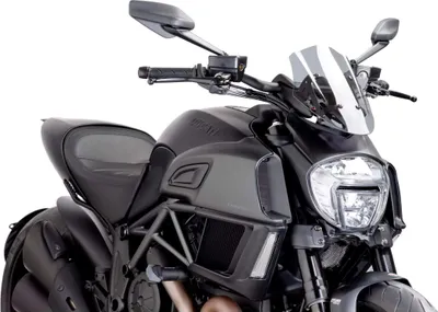 Immagine prodotto di Cupolino regolabile PUIG naked sport fumè chiaro omologato ABE per Ducati diavel