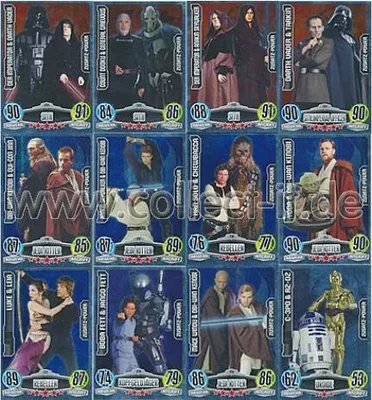 Produktbild von FAMOV1 - Spar 9 - ALLE 12 Zusatz-Power Karten - Deutsch - Star Wars Force Attax - Movie Cards