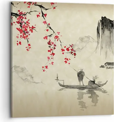 Produktbild von Bild auf Leinwand - Leinwandbild - Einteilig - Blume Kirschen Japan - 70x70cm - Wand Bild - Wanddeko - Wandbilder - Leinwanddruck - Bilder - Wanddekoration - Leinwand bilder - Wandbild - AC70x70-5020