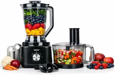 Productafbeelding van Keukenmachine FP413GS - Mixer en smoothie maker, 1,8 liter - Voedselprocessor met snijmes en raspbladen - Elektrische keukenmachine - 750W - Zwart