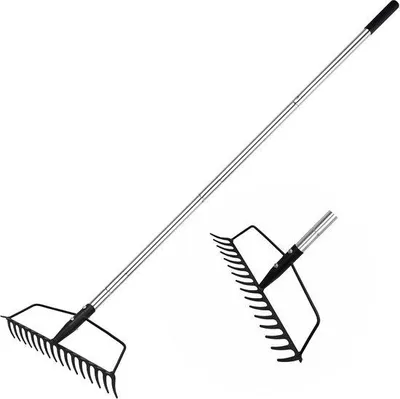 Produktbild von Gartenrechen aus robustem Edelstahl - verstellbar