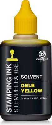 Image de Encre à tampon Lenizett Solvent pour surfaces lisses, jaune 50 ml
