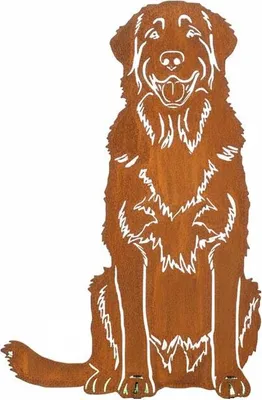 Produktbild von Edelrost Leonberger - Rost Deko Hund Rostfigur Gartendeko für Draußen - stabile Metall Gartenfigur aus Stahl - Wetterfest für Beet Terrasse - 46x30cm