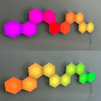 Produktbild von LED Hexa Lichtpanels Bluetooth RGBIC Musik Sync Hexagon Wandleuchte App-Steuerung für Partybeleuchtung Gaming DIY Deko, 10er Set