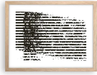 Produktbild von Gerahmtes Poster - Rahmen in heller Eiche - Abstraktion Schwarz Gürtel - 40x30 cm - Wand Bild - Wanddeko - Wandbilder - Kunstposter - Wandposter - Bilderrahmen - Bilder - Kunstdruck - P2NAA40x30-4855