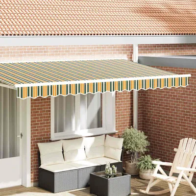 Immagine prodotto di vidaXL Volant per tenda da sole verde e giallo 580 x 20 cm in tela