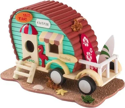 Produktbild von Famanu Vogelhaus Caravanlook - dekorativ für Garten und Balkon