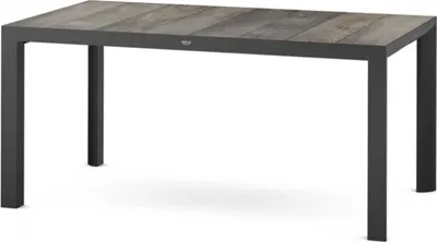 Produktbild von Siena Garden Silva Dining Tisch 160x90 cm – Aluminium (matt anthrazit) & Keramikplatte (washed grey)