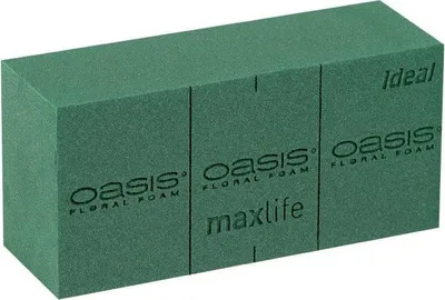 Produktbild von OASIS® Ideal MaxLife Nass-Steckschaum Ziegel BOZO mit Schneidelinien, grün, 23x11x7,5cm - Nasssteckmasse