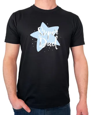 Produktbild von Huuraa Herren T-Shirt Super Dad Bester Papa XXL Black Bio Baumwolle Fairtrade Herrenshirt Geschenkidee