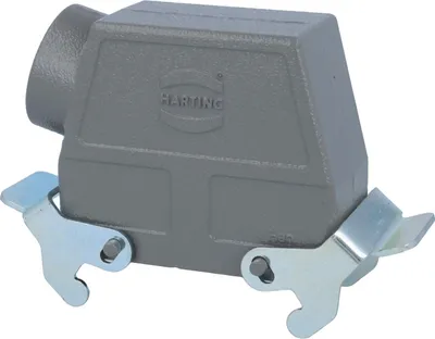 Produktbild von HARTING Han 16B Tüllengehäuse hoch, 1xM25 seitlicher Kabelabgang, mit 2 Querbügeln Verschraubung M25 Klemmbereich 9,0mm
