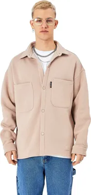 Produktbild von Hemdjacke aus Baumwolle in Oversize Fit Übergangsjacke (S) Beige