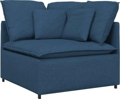Produktbild von vidaXL Modulares Sofa Eckmodul mit Kissen Blau 100 cm