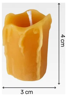 Produktbild von Bienenwachskerze Schmelzkerze 4 cm – handgegossene Kerze aus 100 % Bienenwachs