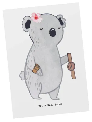 Produktbild von Mr. & Mrs. Panda Postkarte Uhrmacherin Herz - Weiß - Geschenk, Grußkarte, bildkarte, Postkarten, Fotokarte, Ansichtskarte