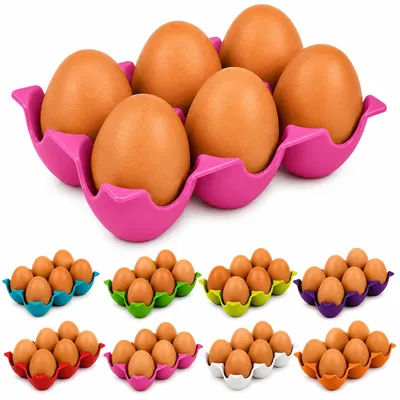 Produktbild von Eierhalter für 6 Eier Kühlschrank Eierablage Eiereinsatz Organizer Pink