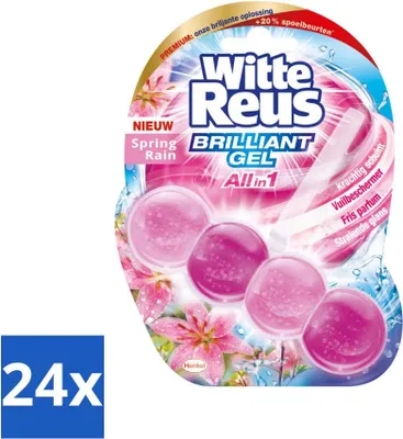Productafbeelding van Witte Reus - Toiletreiniger Brilliant Gel - Frisse Regen - 1 toiletblok - Voordeelverpakking - 24 stuks