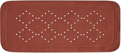 Obrázok produktu pre Sprchová rohož Spirella Kúpeľová rohož Kúpeľová rohož protišmyková s prísavkami - Alaska Terracotta Red - cca 36 x 91 cm